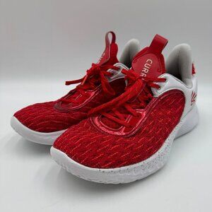 Under Armour Curry Flow 9 Basketball Shoes White/Red Mesh Mens 11 Womens 12.5
